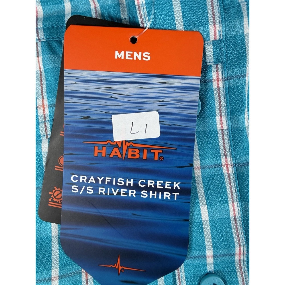 New HABIT MENS Short SLEEVE Crayfish Creek RIVER Vented Outdoor SHIRT Blue S - Picture 6 of 13
